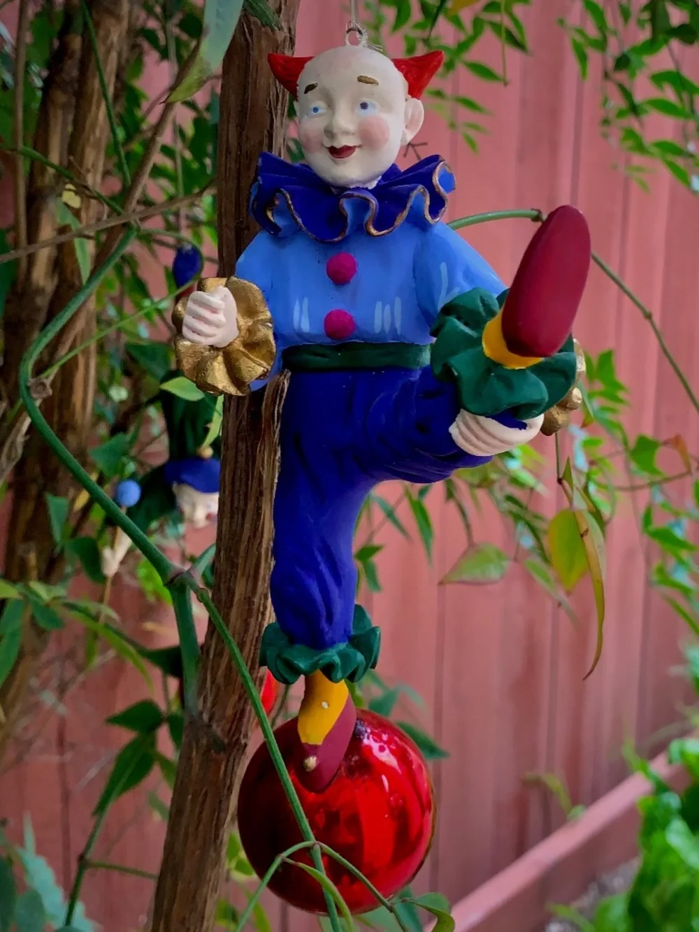 Hand-painted folk art ornament • Lightweight, carved-style construction